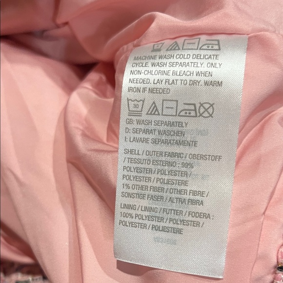 Belle by Kim Gravel Girl Boss Boucle Rainbow Jacket in pink tweed, size XL, NWT - Picture 10 of 11